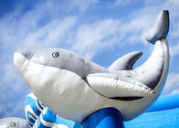 Προσαρμόστε την επιχείρηση 1.6ft μπλε διογκώσιμο άλμα Castle δελφινιών για το διπλάσιο παιδιών - τριπλή βελονιά