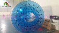 Φανταστικά παιχνίδια νερού σχεδίου μπλε διογκώσιμα, κυλώντας σφαίρα παιχνιδιών νερού PVC ΠΛΑΤΩΝΑ