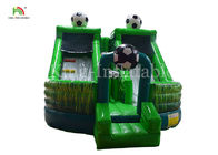 Των πράσινων παιδιών ποδοσφαίρου διογκώσιμη φωτογραφική διαφάνεια Combo σπιτιών Bouncy Castle πηδώντας για το κόμμα