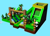Πράσινη ζωική θέματος ψευτοπαλλικαράς Castle παιδικών χαρών μικρών παιδιών λούνα παρκ της Panda διογκώσιμη