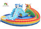 PVC 30 * 20m Blue Adult Giant Dragon Inflatable Water Parks With Logo Customized