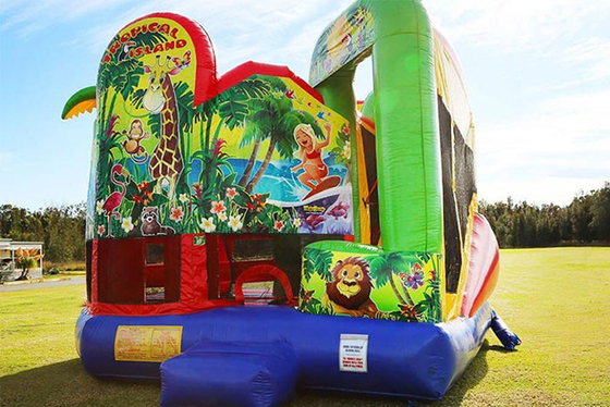Διογκώσιμη υπαίθρια μίσθωση διογκώσιμο Bouncy Castle Juming Castle Combo με τη φωτογραφική διαφάνεια