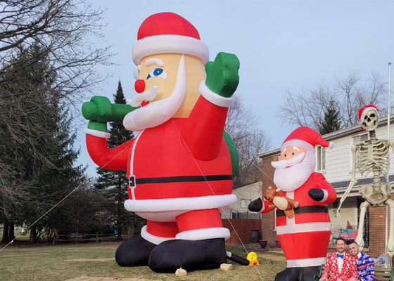 Χριστουγεννιάτικες διακοσμήσεις Santa Blow Up Γιγαντιαία φουσκωτά φουσκωτά Άγιου Βασίλη