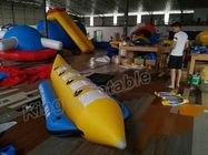 Μπλε και κίτρινα διογκώσιμα αλιευτικά σκάφη μυγών/διογκώσιμη βάρκα 4 μπανανών καθίσματα