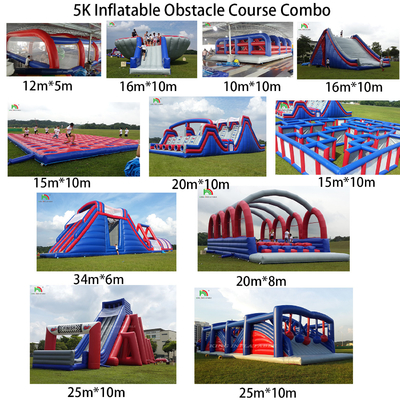 PVC Tarpaulin 5k φουσκωτό εμπόδιο μάθημα συνδυασμός μεγάλη διαφάνεια διαδραστικό ενήλικες φουσκωτό εμπόδιο