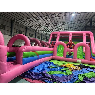 Εμπορική ποιότητα PVC Spider-Man υδροτριβή φουσκωτή αναπηδική οικία ComboObstacle Course Slide φουσκωτή υδροτριβή