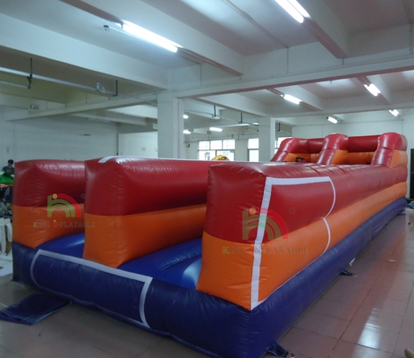 Εξωτερικό φουσκωτό Bungee Run παιχνίδι για δύο άτομα Challenge Race Διπλές λωρίδες Διαδραστικά φουσκωτά παιχνίδια
