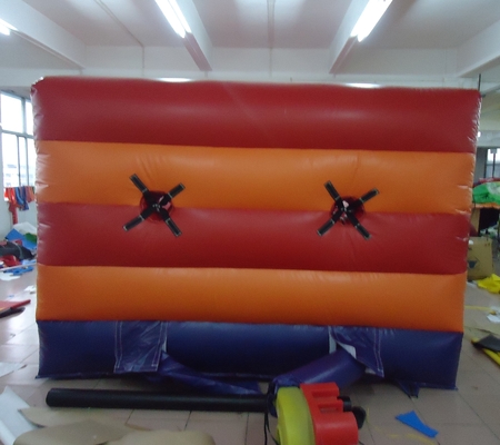 Εξωτερικό φουσκωτό Bungee Run παιχνίδι για δύο άτομα Challenge Race Διπλές λωρίδες Διαδραστικά φουσκωτά παιχνίδια