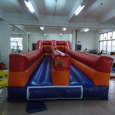 Εξωτερικό φουσκωτό Bungee Run παιχνίδι για δύο άτομα Challenge Race Διπλές λωρίδες Διαδραστικά φουσκωτά παιχνίδια