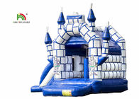 Μπλε 0.55mm διογκώσιμο άλμα Castle παιδιών μουσαμάδων PVC με τη φωτογραφική διαφάνεια