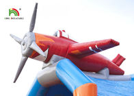 Κόκκινο διογκώσιμο άλμα Castle αεροπλάνων με την πυρκαγιά ψευτοπαλλικαράδων - καθυστερών Πλάτωνας 0.55mm μουσαμάς PVC