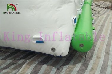 0.9mm PVC γιγαντιαίο παγόβουνο παιχνιδιών νερού μουσαμάδων άσπρο/πράσινο διογκώσιμο για το πάρκο νερού