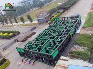 Πράσινα/μπλε διογκώσιμα εμποδίων διογκώσιμα αθλητικά παιχνίδια PVC λαβυρίνθου λέιζερ σειράς μαθημάτων γιγαντιαία