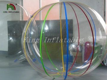 διαφανής περίπατος PVC 1.0mm στη διογκώσιμη σφαίρα νερού με τις μπλε σειρές
