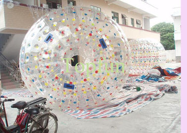 Διογκώσιμη σφαίρα PVC Zorbing σφαιρών Zorb σημείων χρώματος με D-rings Coloful
