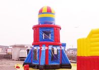 Προσαρμόστε 10m το ψηλό υπαίθριο παιχνίδι πύργων ψευτοπαλλικαράδων του Castle πυραύλων διογκώσιμο πηδώντας